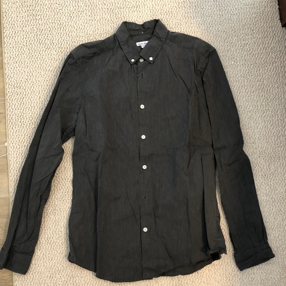 Steven Allen Brown Striped Button Down